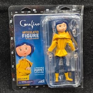 Coraline in Yellow Raincoat 7 inch Articulated Action Figure NEW SEALEDED